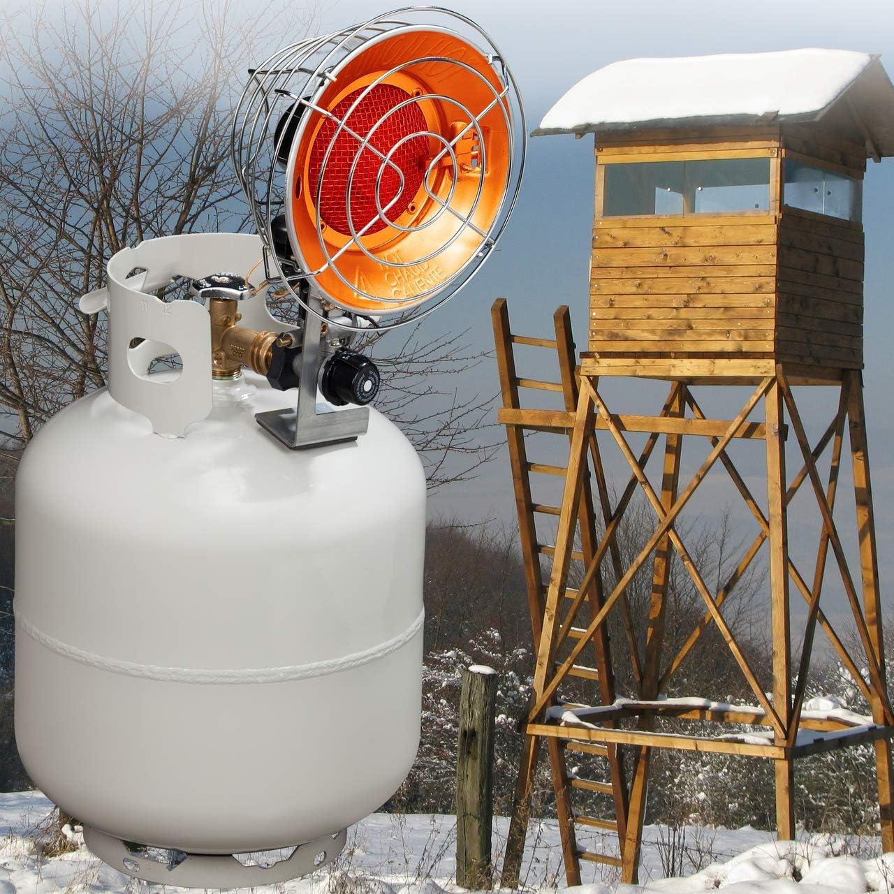 ProCom Tank-Top Propane Heater - Single Burner, 15,000 BTU, Model# PCTT15