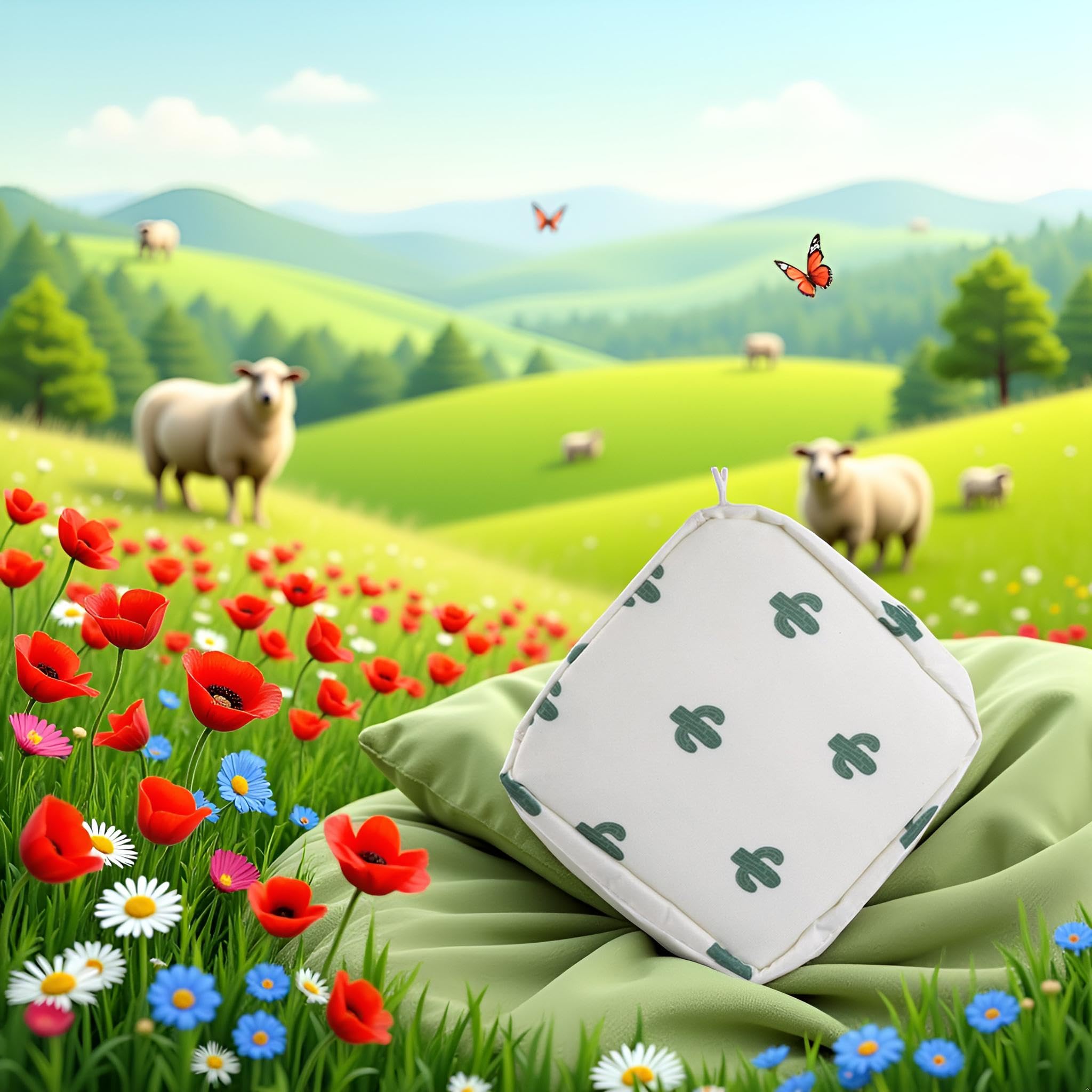 1Pc Green Cactus Sanitary Napkin Storage Bag with Colorful Print Design Portable Zipper Menstrual Pad Bag for Women Ladies Sanitary Napkins