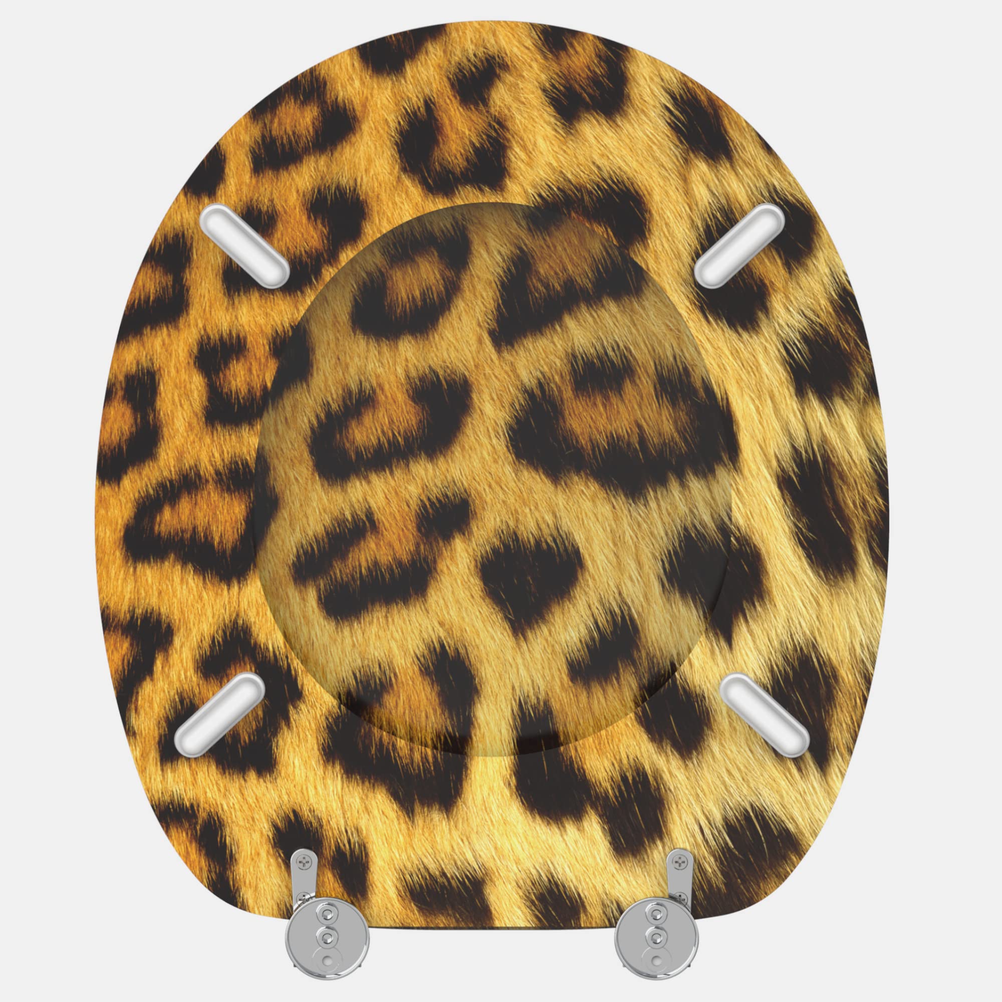 Sanilo Tapa de inodoro, gran selección de atractivos asientos para WC y duradera de madera (Leopardo)