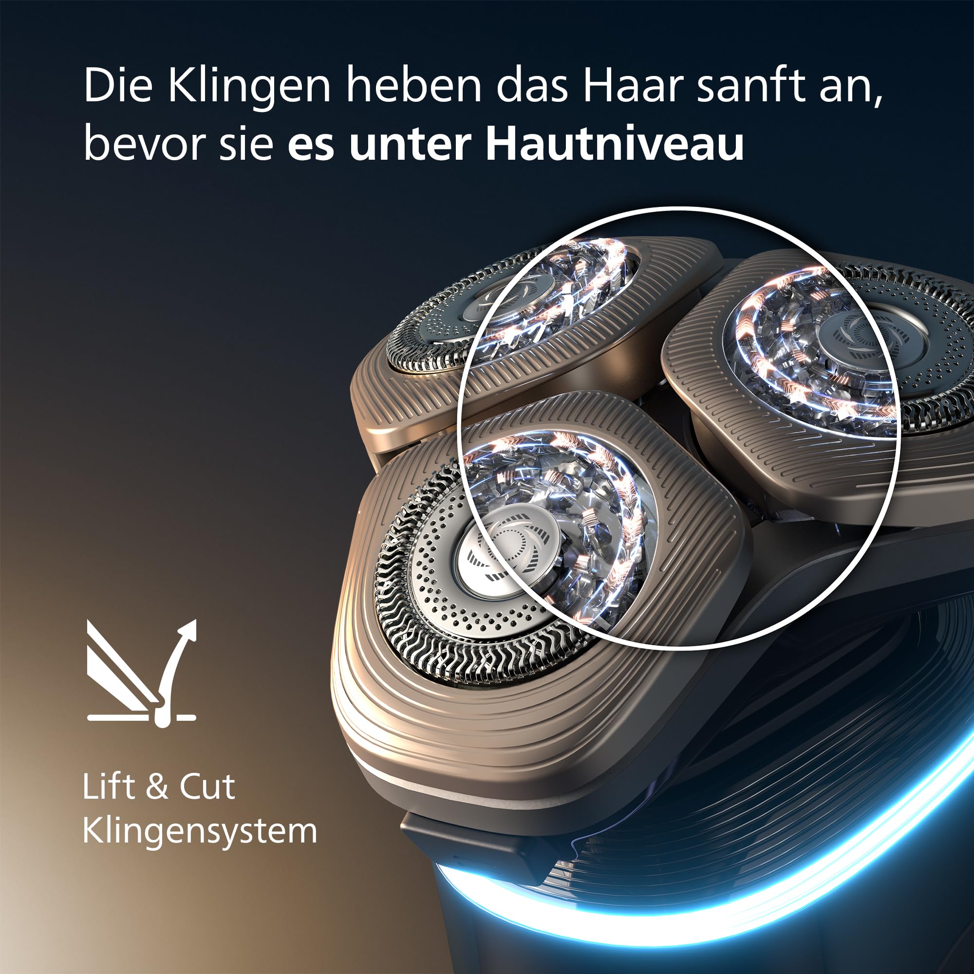 Philips i9000 Prestige Ultra elektrischer Rasierer für Herren, Nass- und Trockenrasur, schwarz, Druck- und Bewegungssensor, Trimmeraufsatz, Reinigungsstation, Ladestation, Reiseetui XP9405/31