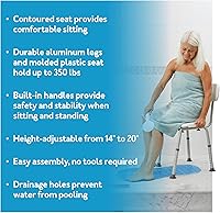 Vista 2 de Carex Silla de ducha con respaldo, silla de baño y asiento de ducha para ancianos, discapacitados y discapacitados, 350 libras, fácil montaje