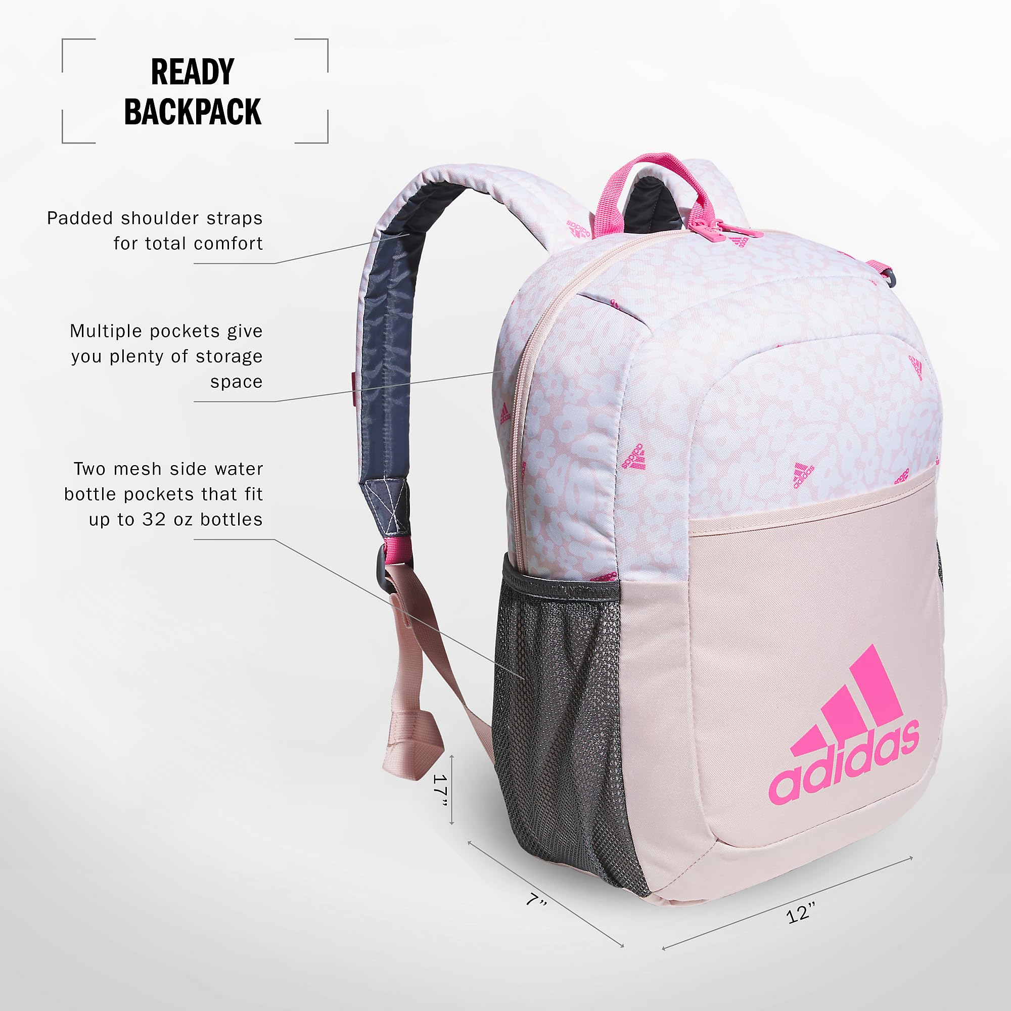 Magenta Mochila Con Carrito Cars Mochila Adidas Ready (21 B0CHGMSGNK