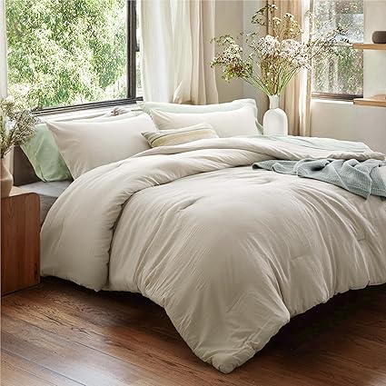 Bedsure King Size Comforter Set Bedsure King Size Comforter Set, Beige Soft Prewashed Bedding