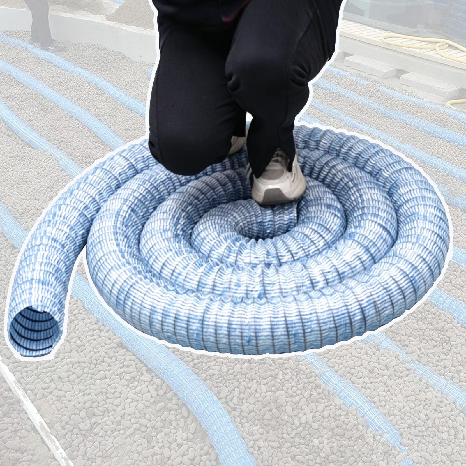 Tuyau évacuation flexible anti-écrasement pour drainage du sol et fosse