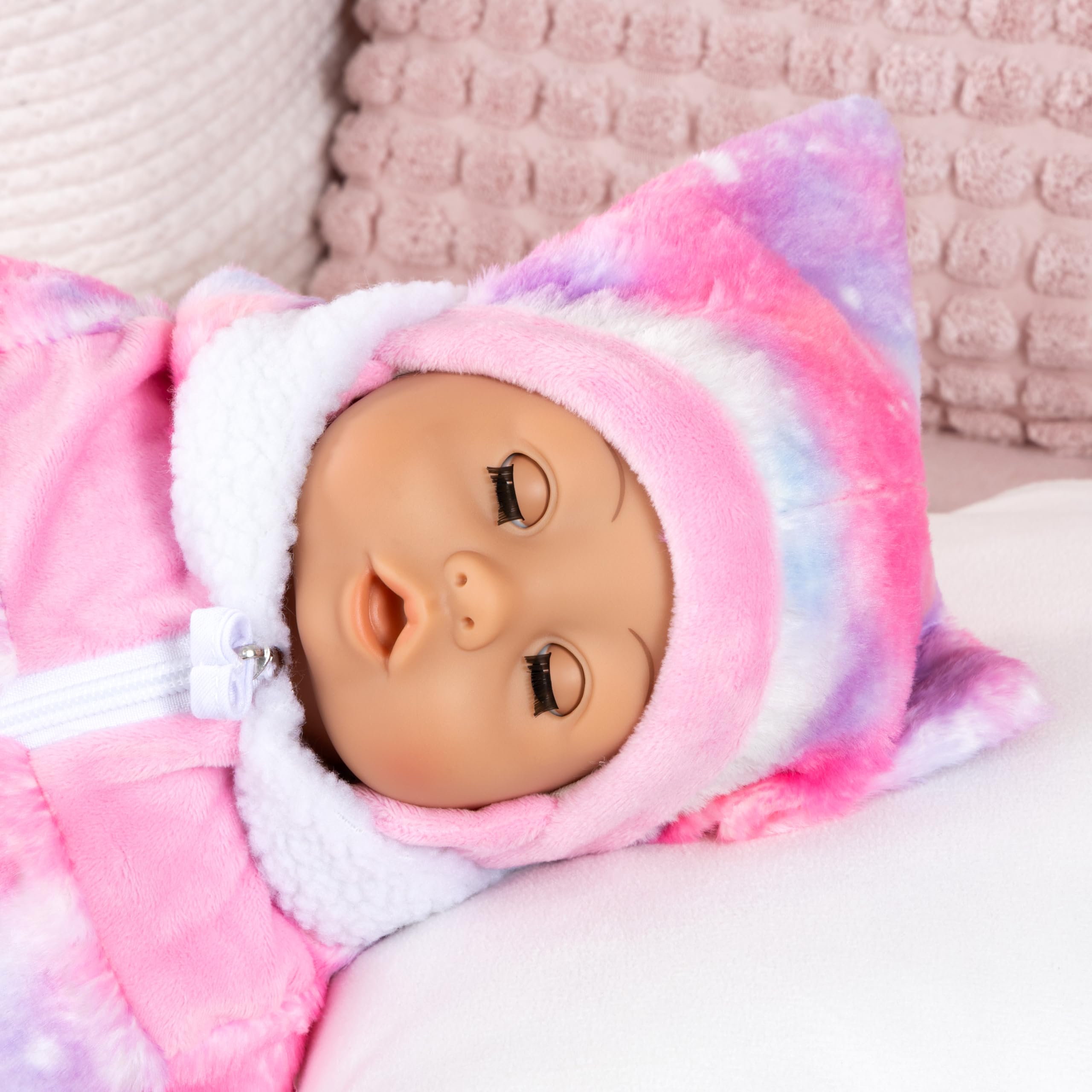 Bayer Design Bambolina Babypuppe interaktiv, Spielpuppe sprechend | 24 Babylaute, Schlafaugen, weicher Körper, 46 cm, mit viel Zubehör