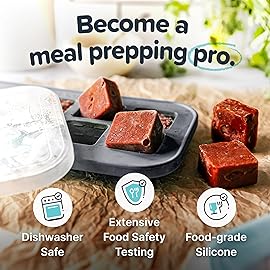 Souper Cubes 2 Tbsp. Silicone Freezer Molds - Perfect for Storing Garlic, Herbs, Ginger, Pesto, Tomato Paste, Lemon Juice, Purees and More - Silicone Baby Food Freezer Tray - Charcoal - 2-Pack