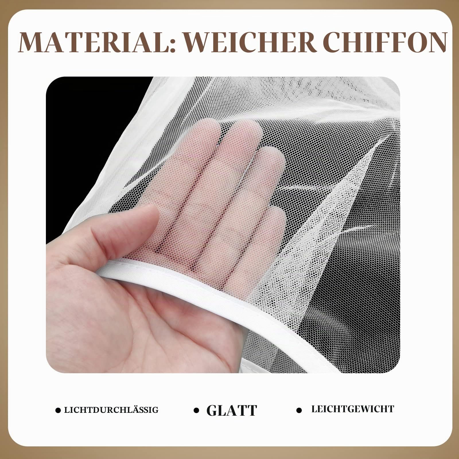 6 Stück Make-up-Schutz, Kapuze, waschbar, leicht, luftig, Nylon, Chiffon, Make-up, Reißverschluss, wiederverwendbar, Gesichtsabdeckung für Frauen, Mädchen, Schönheit, Hochzeiten (weiß)