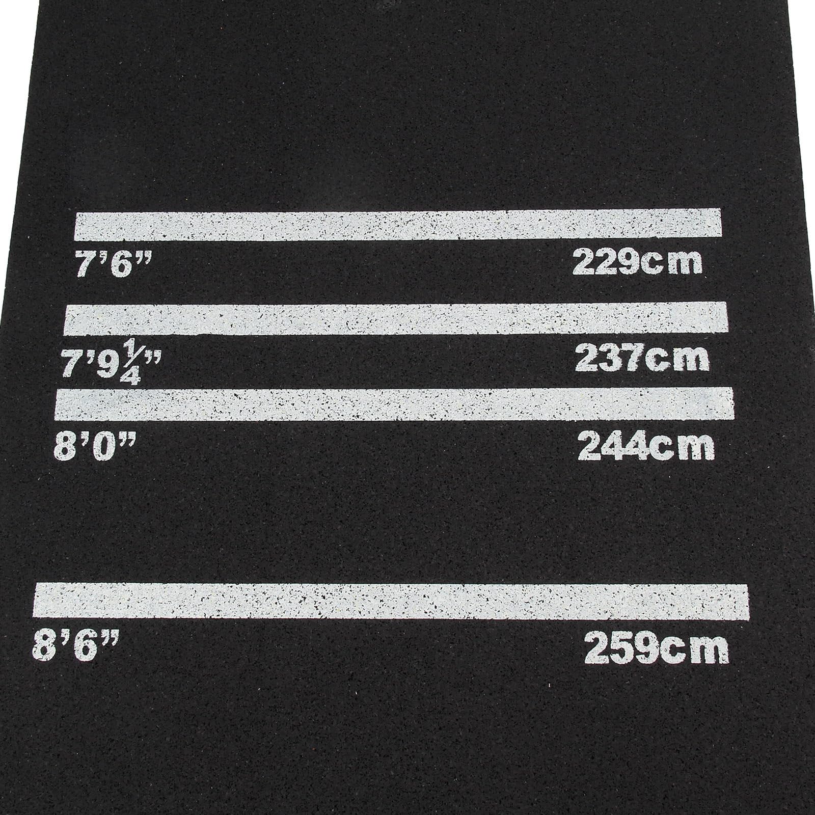 Youyijia Dartmatte mit 4 Abwurfdistanzen, 300 cm x 62 cm, rutschfeste Gummimatte für den Boden, Schwarz