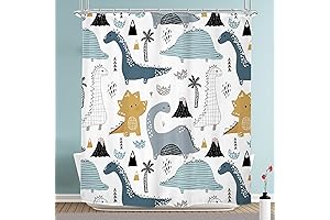 Toddler Dinosaur Shower Curtain with Hooks