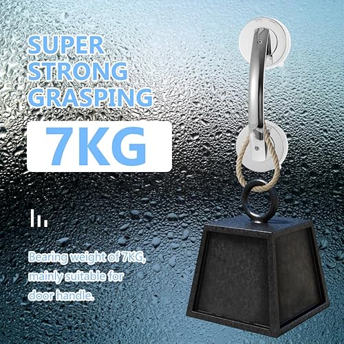 Miniatura 8 de Paquete de 2 manijas de puerta portátiles con ventosa, barras de seguridad para baño, fáciles de instalar en superficies lisas para personas mayores