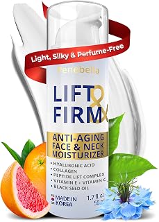 Face & Neck Cream for Tightening and Firming - Made in Korea - Collagen, Hyaluronic Acid, 3X Peptide Complex, Vitamin C + E - Face Moisturizer Anti Aging Treatment for All Skin Types