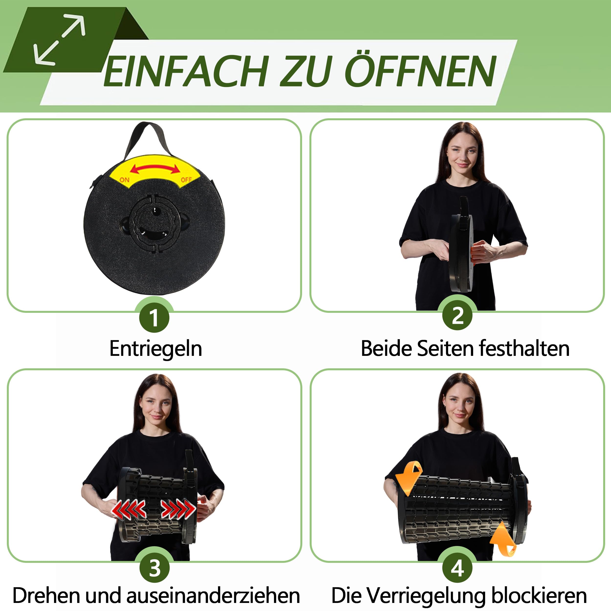 ALEVMOOM XXL Klapphocker mit dickem Kissen, 7–50 cm Verstellbarer Teleskop-Klapphocker, maximale Belastung 450 kg für Camping, Angeln, Wandern, Grillen im Freien