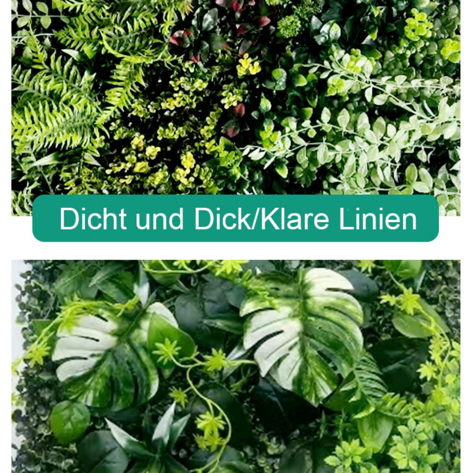Künstliche Pflanzenwand, 50 x 100 cm Outdoor Künstliche Hecke, PE, Künstliche Pflanzen Wie Echt, Simulierte Wandpflanze, Blumen Wanddekoration für Wandbegrünung (Kombination 4)