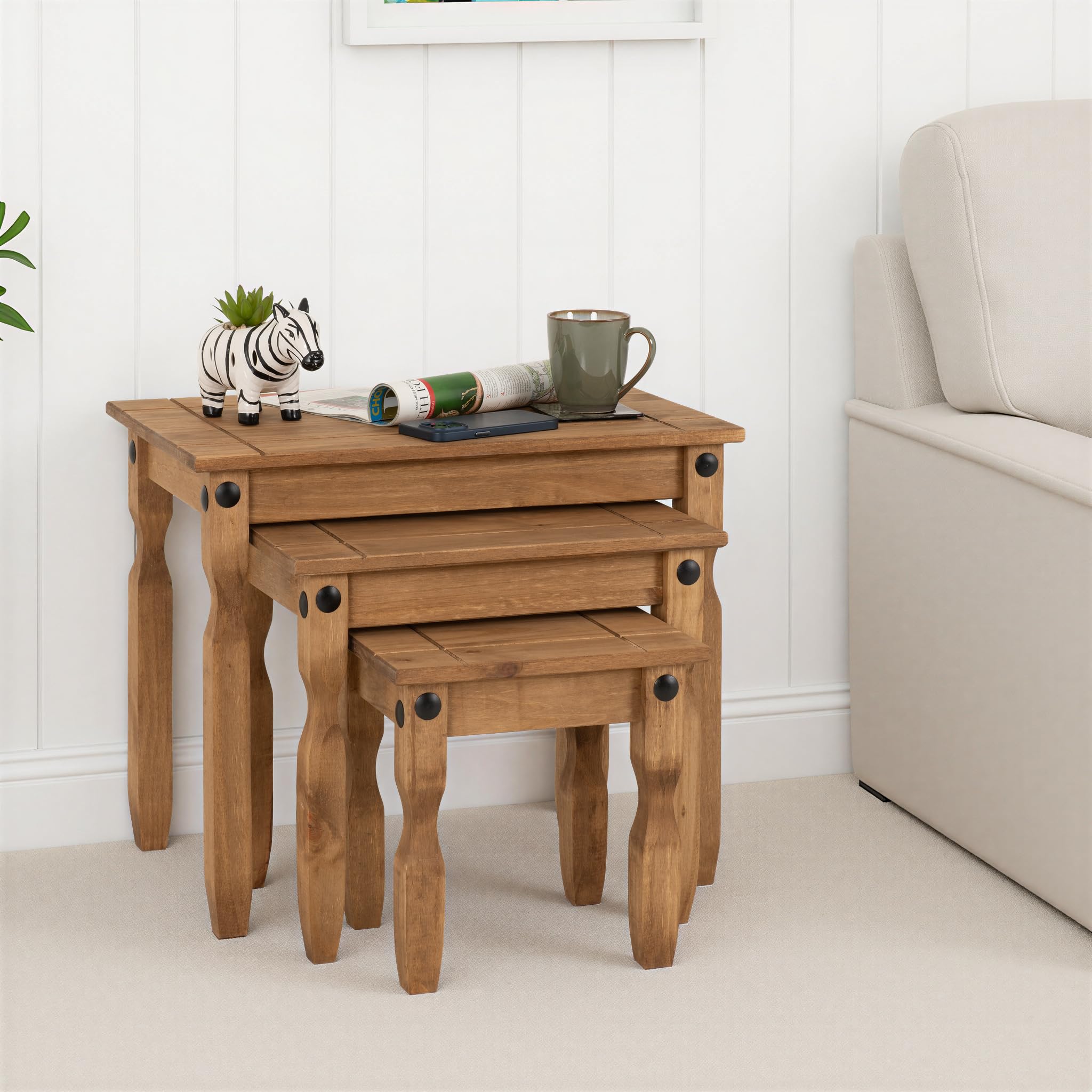 Seconique Corona Nest of Tables, Wax