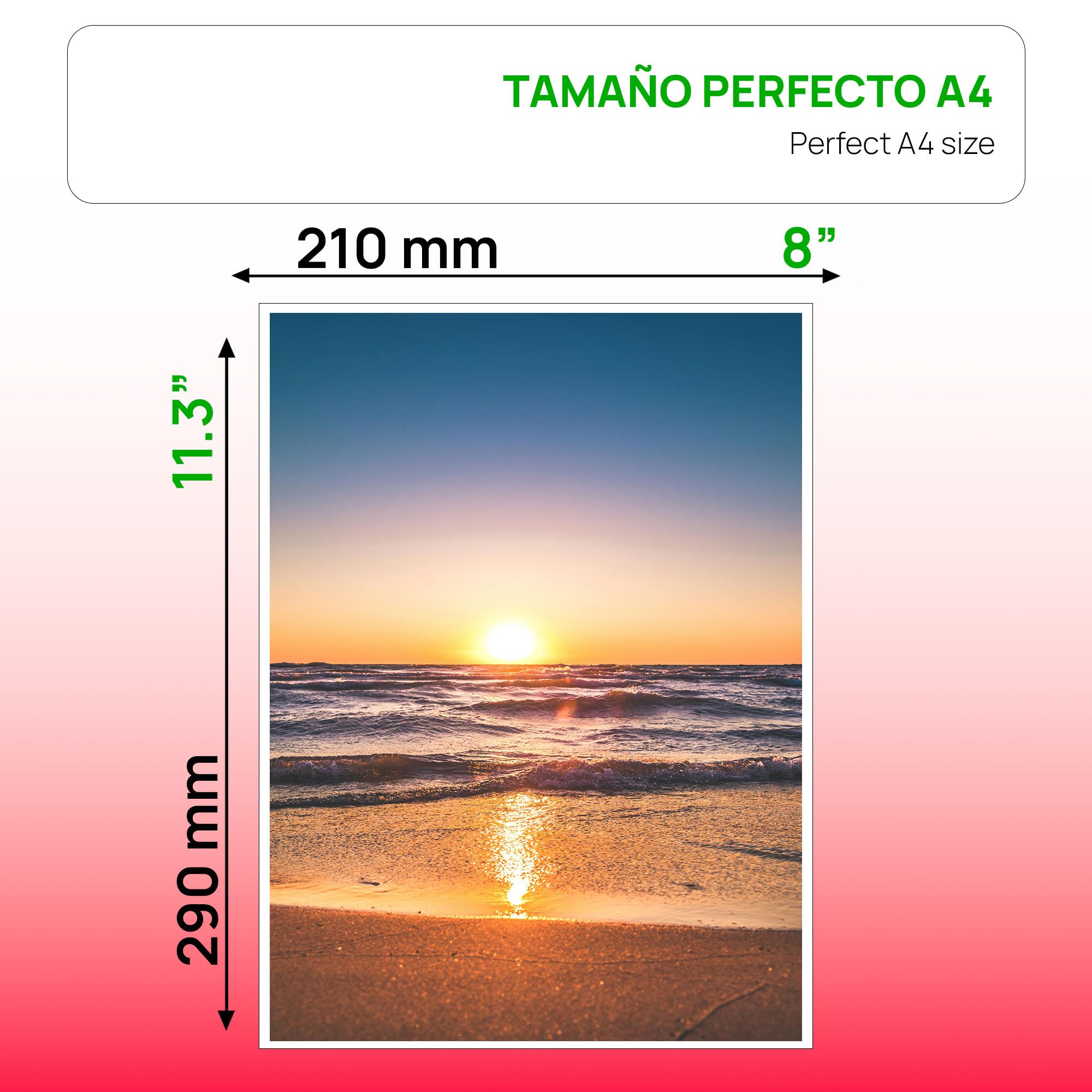 OFITURIA Fotopapier A4 Glänzend – Hohe Auflösung, Soforttrocknend, 240 g/m², Kompatibel mit Tintenstrahldruckern – 200 Blatt