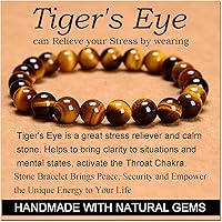 Vista 160 de MASSIVE BEADS Pulsera elástica de yoga hecha a mano con piedra natural, cristal curativo, energía, regalos para adultos unisex de 0.157 in, 0.236