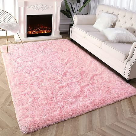 Amazon.com: Ophanie Pink Rugs for Bedroom Girls, Kids Baby Shaggy ...