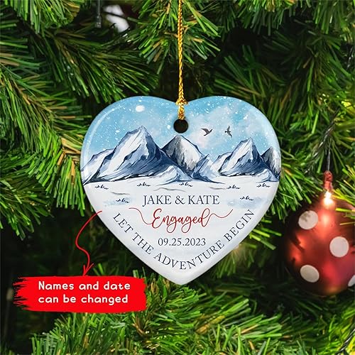 Miniatura 10 de Adorno de Navidad para bebé, segundo árbol de Navidad, adornos de cerámica personalizados para bebé, segundo adorno de elefante para bebé, Navidad