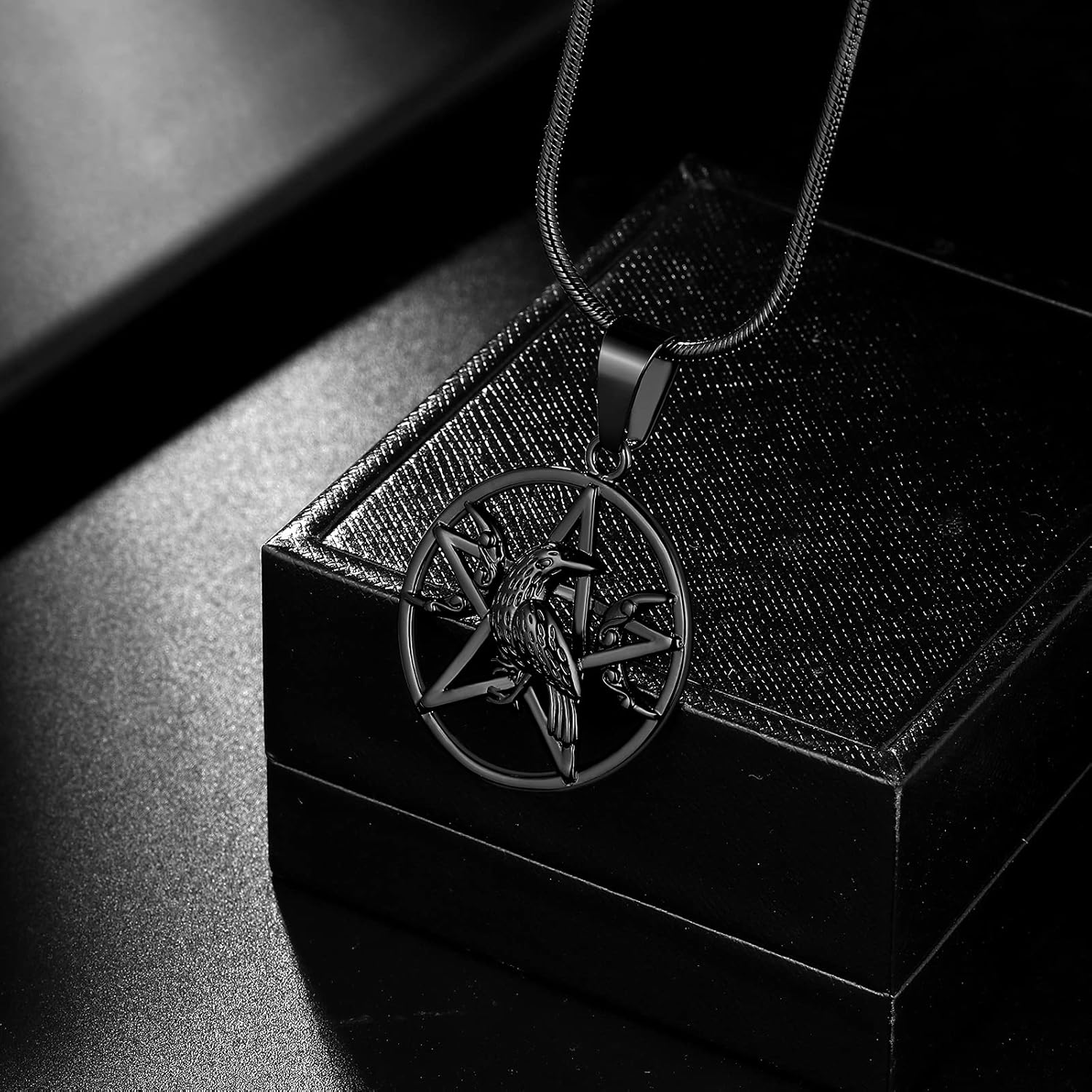 Pentagram Pentacle Wiccan Necklace -Star Satanic Pendant 316L Stainless Steel Traditional Seal of Solomon Tetragrammaton Eliphas Levi's Pentagra Wicca Punk Retro Jewelry - Image 7