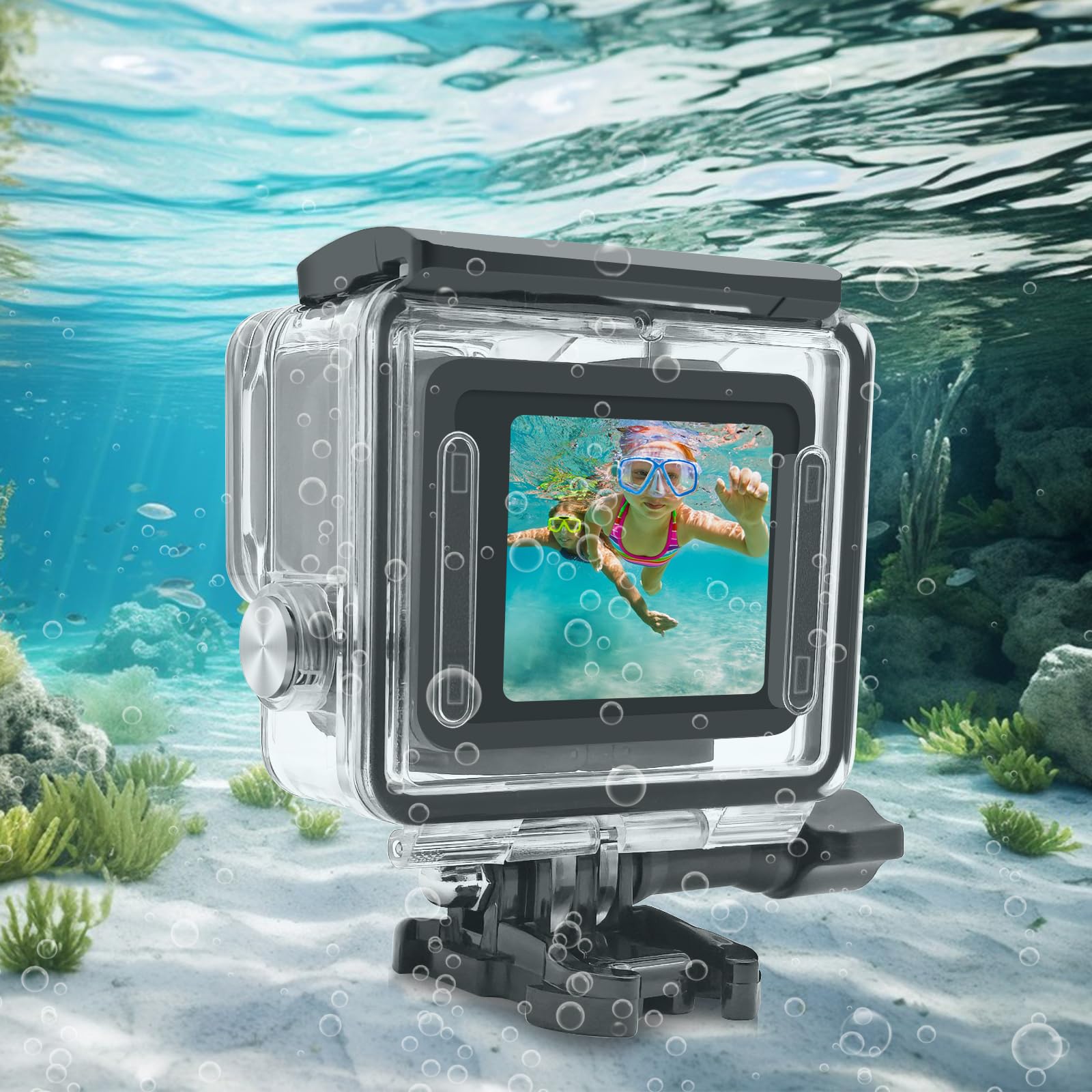 Custodia subacquea per GoPro HERO 4K 2024, PULUZ 60 m, custodia impermeabile con vite per fotografia fotocamera HERO 4K 2024