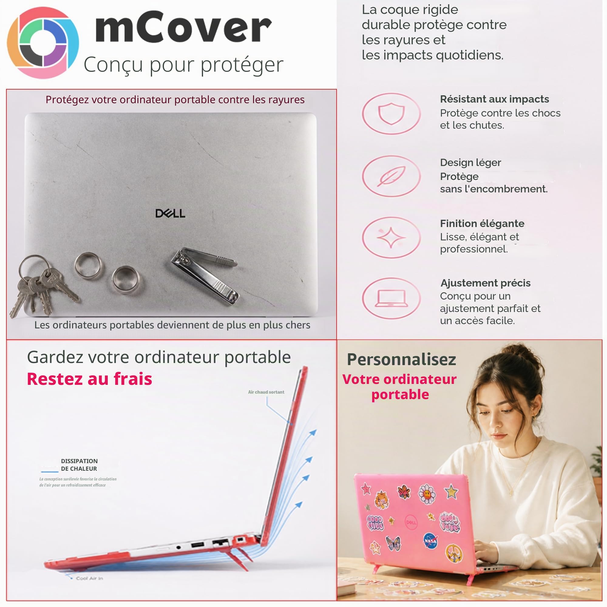 mCover Étui Compatible avec Dell Precision 3560/3570 et Latitude 5520/5530/5540 15" 2021~2023 Uniquement (ne Convient Pas aux Autres modèles Dell) – Noir