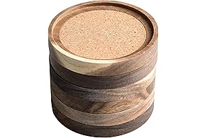 Acacia Wood Coasters for Drinks | Set of 6