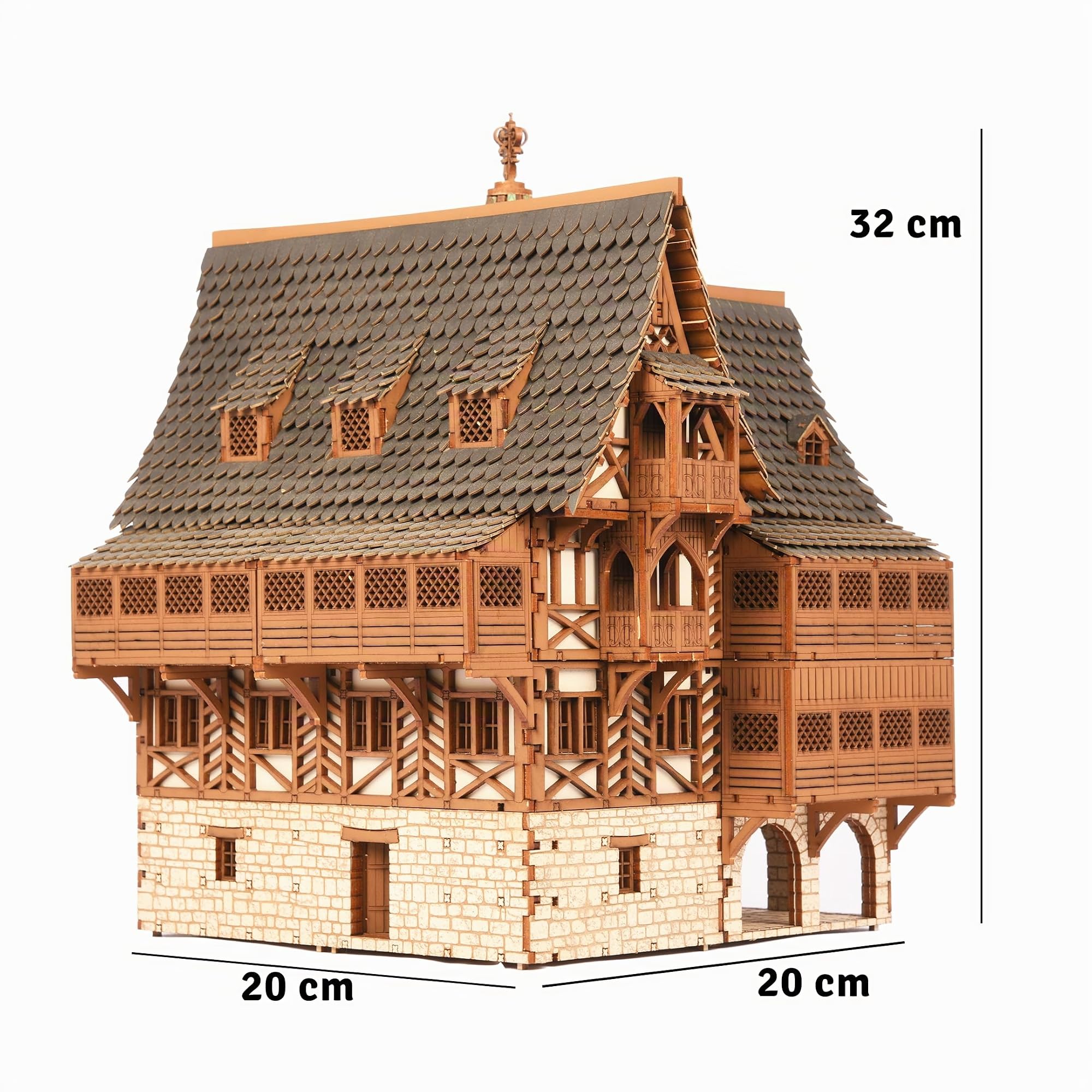 Die Taverne - Mittelalterliches Gasthaus - DIY Holzbaukasten - 715 Teile - Hebbare Böden, Funktionstüren - 12 Stunden Bauzeit, Ab 14 Jahren, Perfekt für Tabletop-Spiele