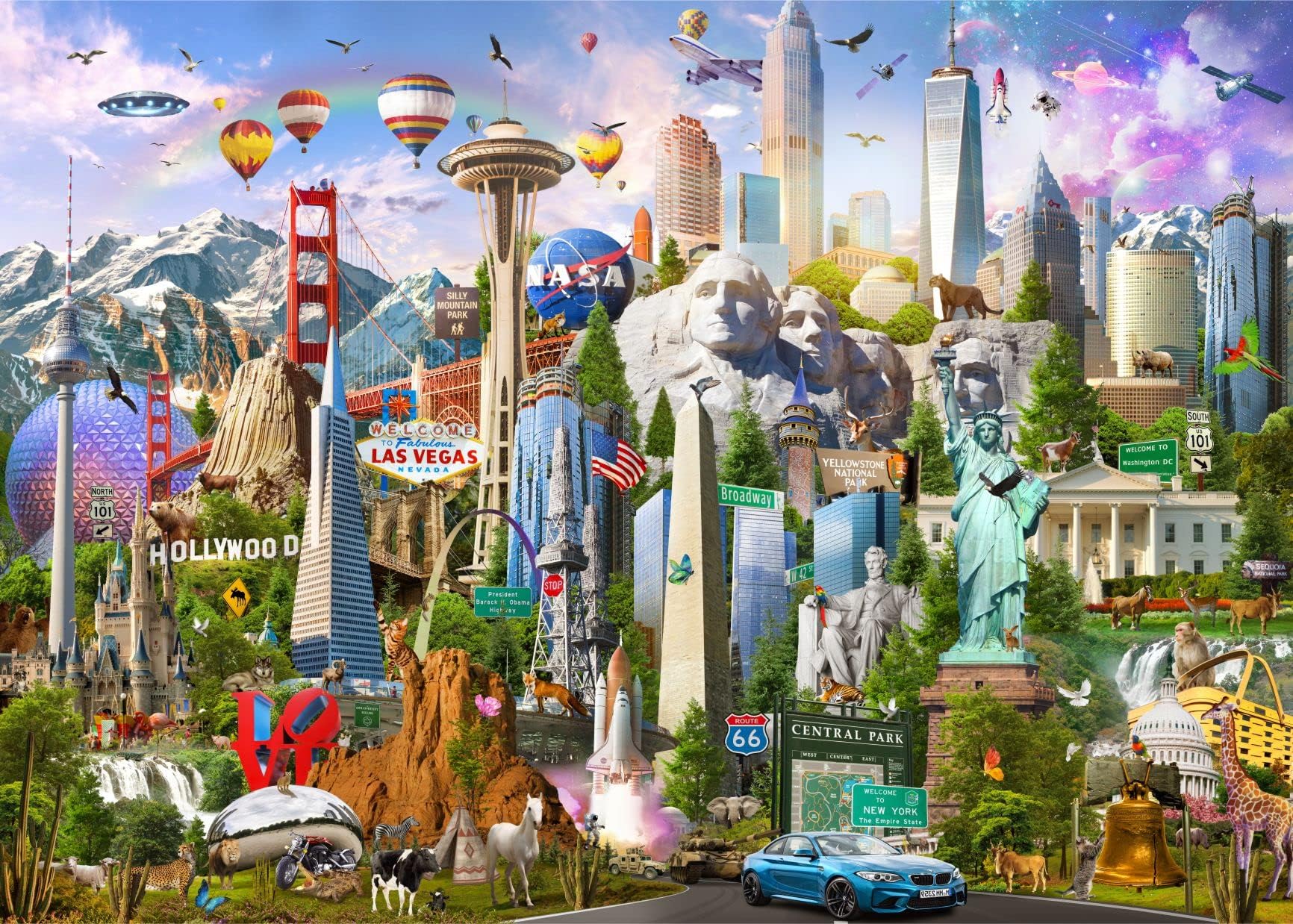 Brain Tree - American Pride - Pearl Series - 1000 Piece Puzzles for for Adults and Kids 12+ Unique Puzzles for Adults and Kids 1000 Pieces and Droplet Technology for Anti Glare & Soft Touch