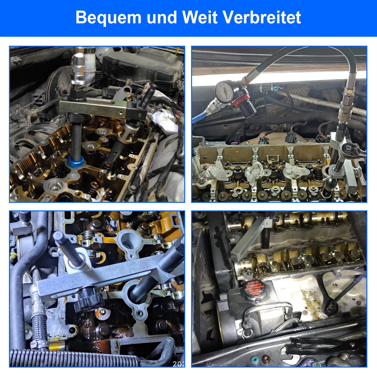 RUIZHI Attrezzo di Ricambio per Molle e Guarnizioni, Compatibile con Mercedes Benz, BMW, Audi, Senza Smontaggio della Testa Cilindrica, incl Kit di Guarnizioni per Valvola