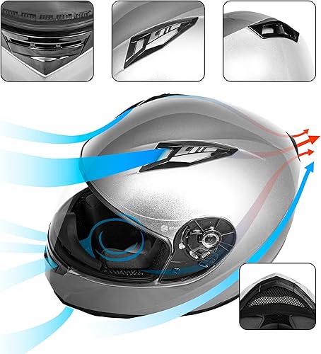 Miniatura 5 de VCAN VX Casco Ligero de Cara Completa para Motocicleta de Calle con Visera Extra Tintada, Tecnología Coolmax y Listo para OTG, Aprobado por DOT