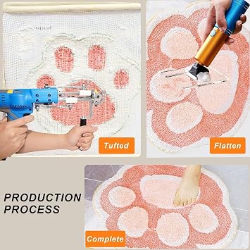 Electric Rug Tufting Kit with Cordless Carpet Trimmer, Upgraded LED Display/Speed Adjustable Tufting Kit, Cut Pile/Loop Pile 2 in 1 Carpet Making Kit(110V)