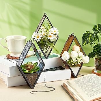 Amazon.co.jp: Yaomiao ステンドグラス ハンギングプラントテラリウム