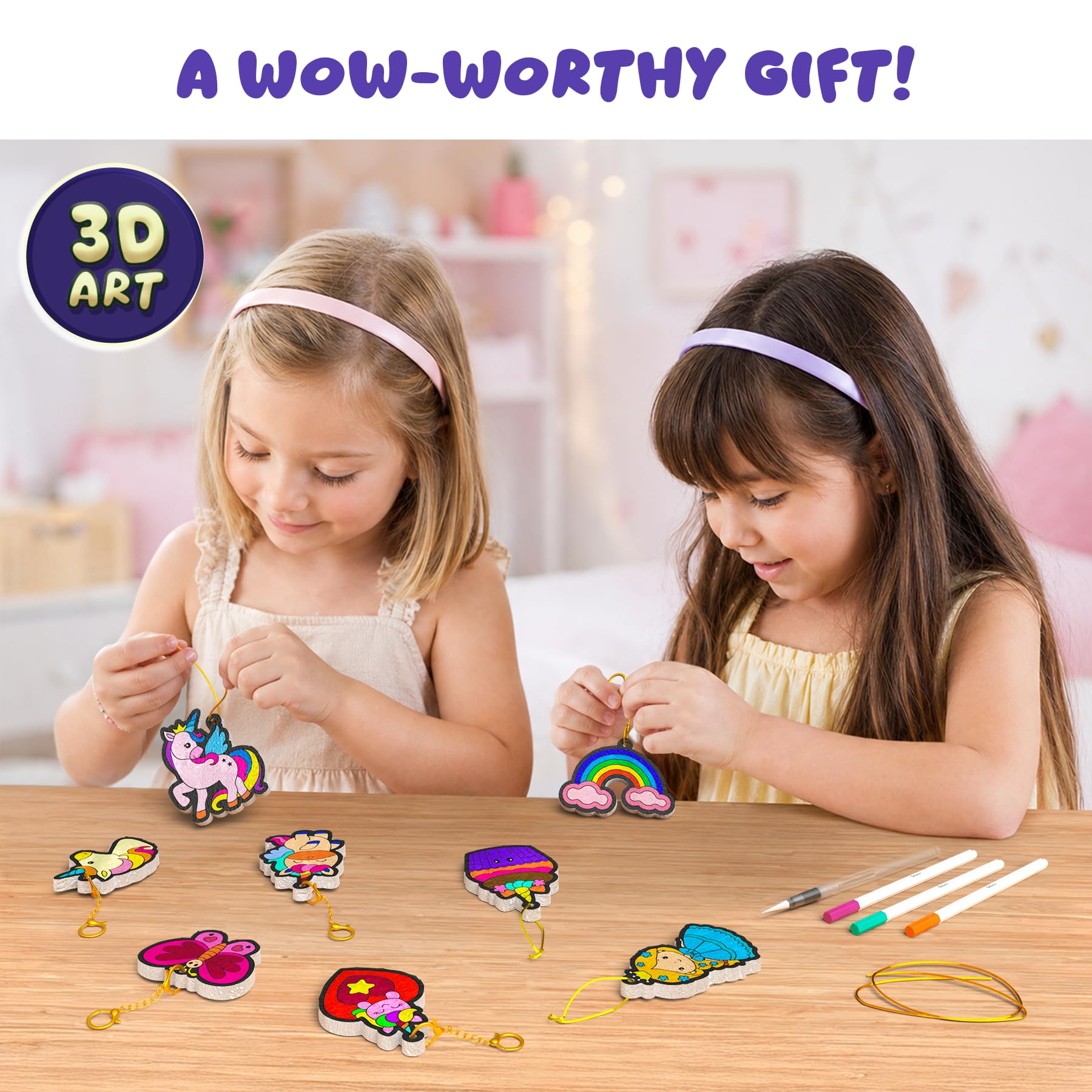 Skillmatics Aqua Puffs: Mess-Free 3D Art Unicorns & Princesses -7