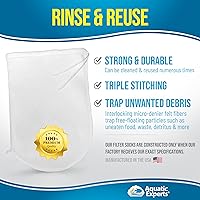 Vista 4 de Aquatic Experts Calcetines con filtro de cordón de 200 micrones, diseño sin anillo para sumideros, acuarios de agua salada y agua dulce, hechos a