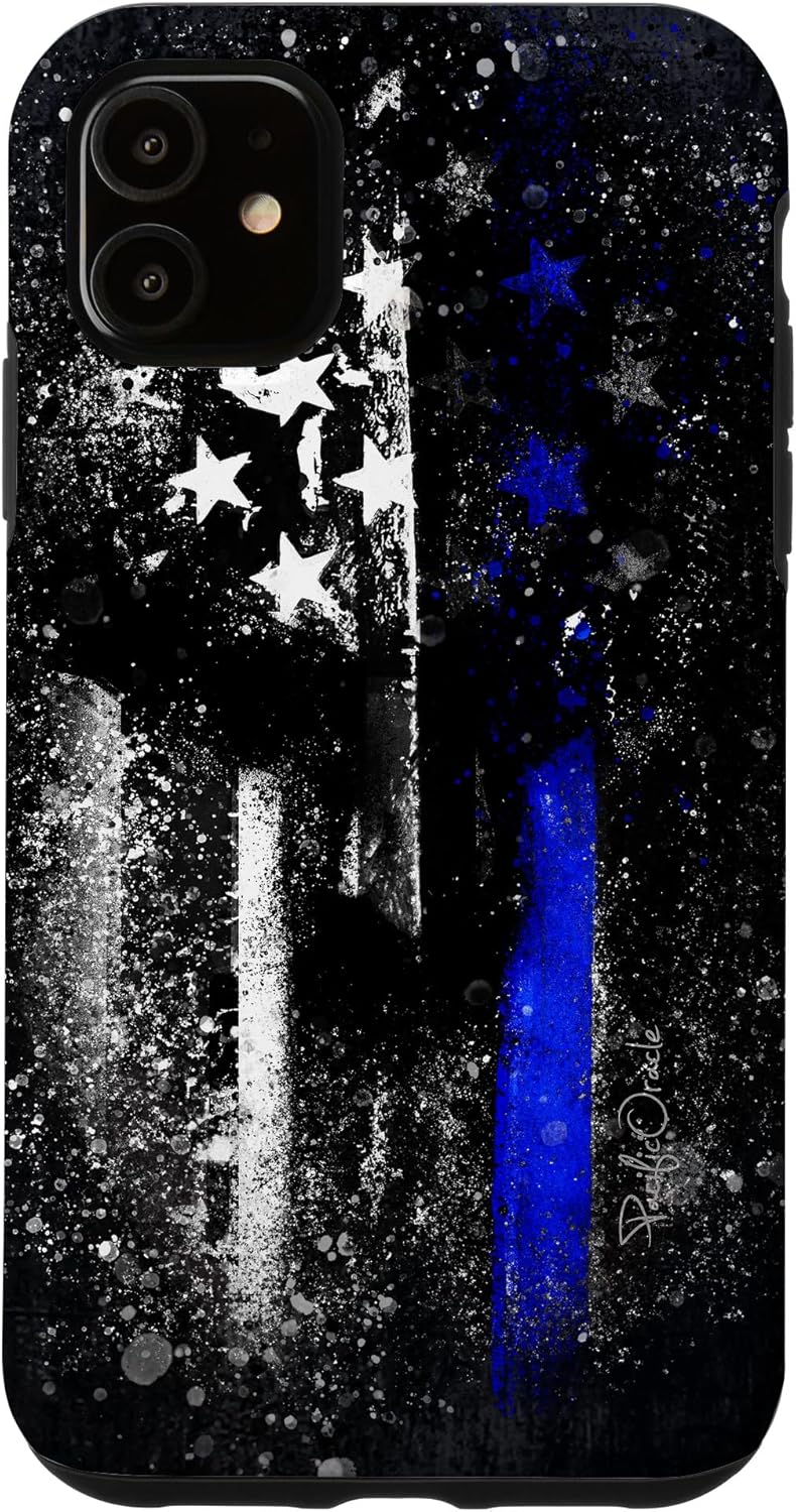 iPhone 13 Epic Patriotic Spartan Flag Police Support Thin Blue Line Case