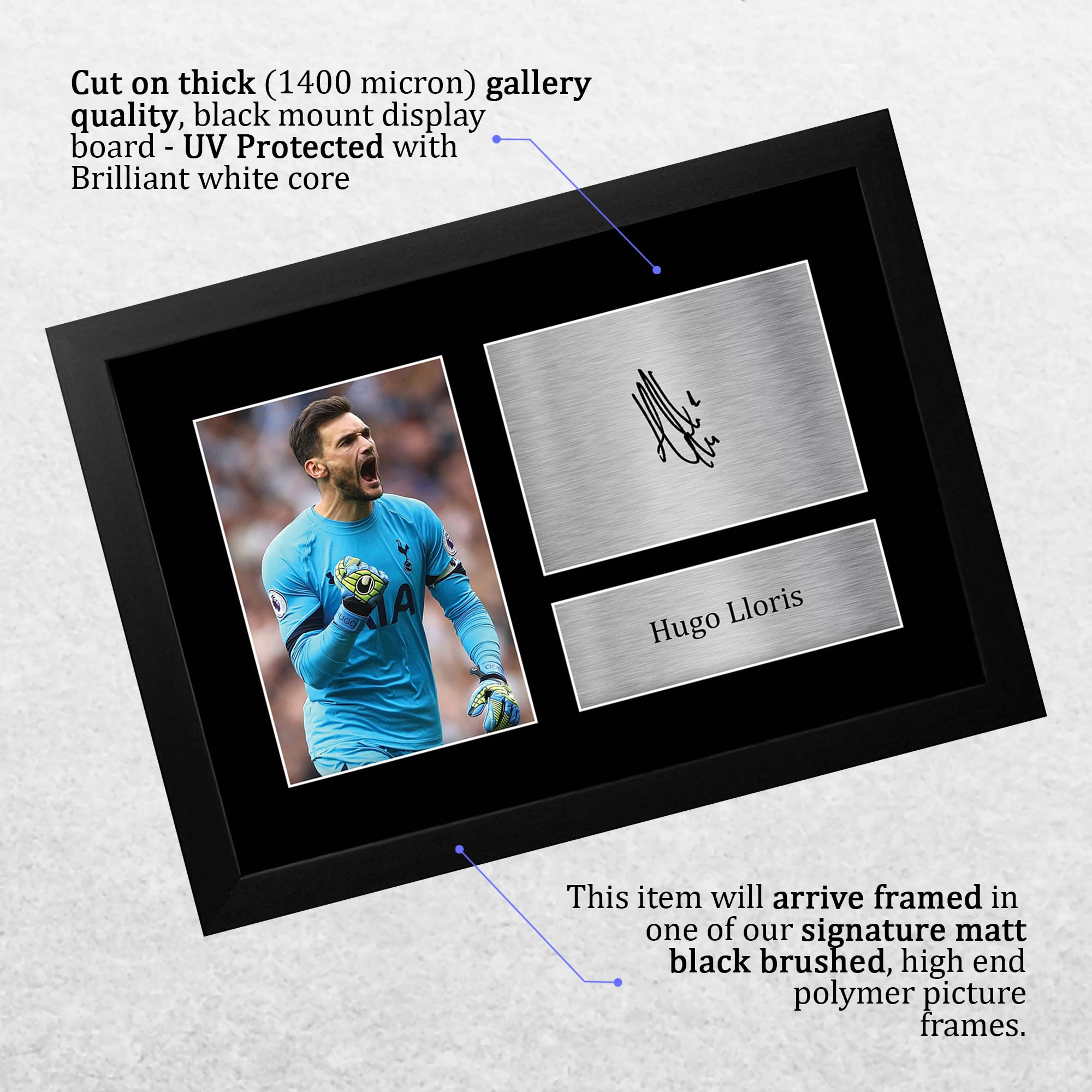 HWC Trading FR A4 Hugo Lloris Tottenham Hotspurs Gifts Printed Signed Autograph Picture for Football Fans and Supporters - A4 Framed - Image 3