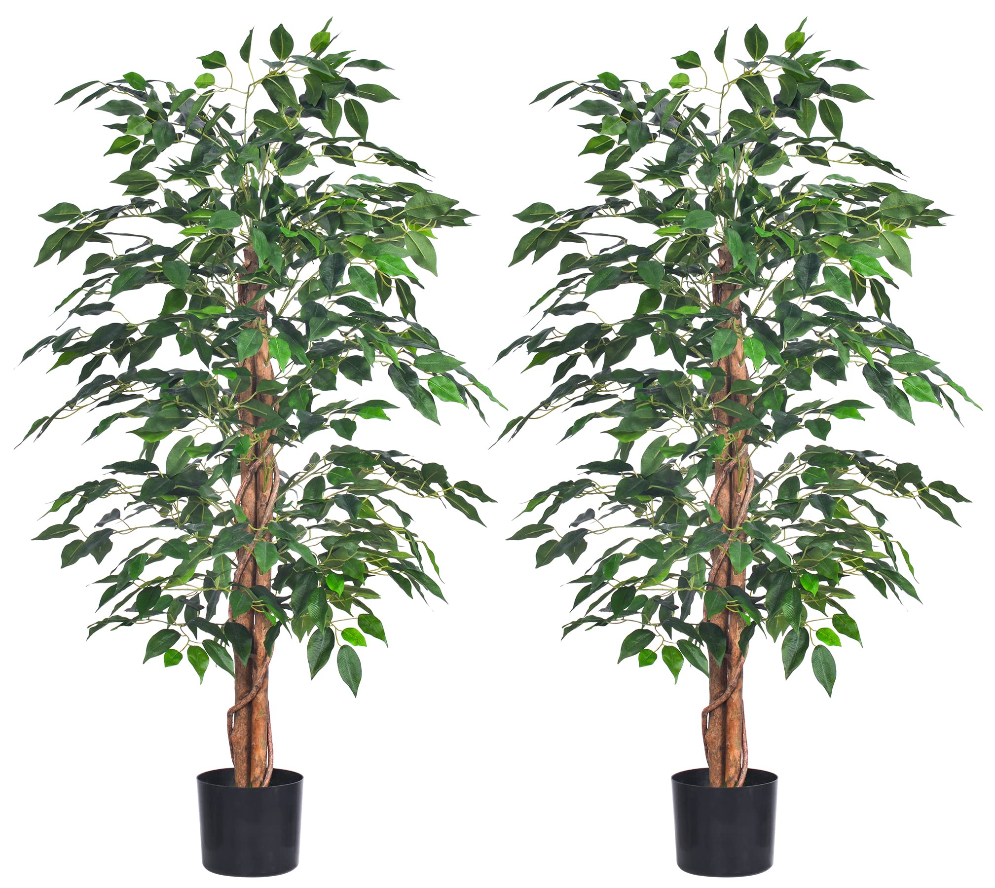 HAIHONG Artificial Ficus Tree 3.9FT Faux Silk Plants with Sturdy