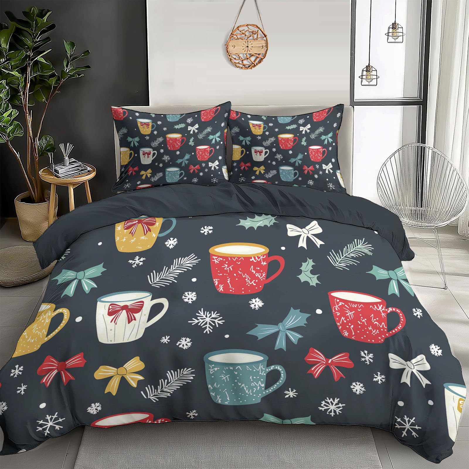 Parure de lit 200x200cm Noël pour réveiller la magie de l'hiver en famille