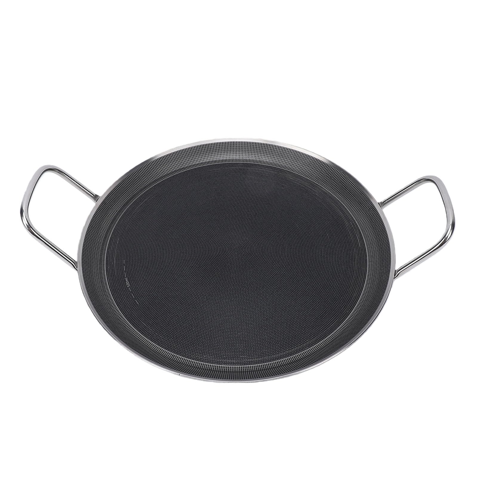 Zerodis Poêle à Frire, Poêle à Crêpes Plate en Acier Inoxydable, Double Poignées, Fond épais Antiadhésif pour la Maison, la Cuisine, la Cuisinière, le Gaz, L'induction, la Céramique et