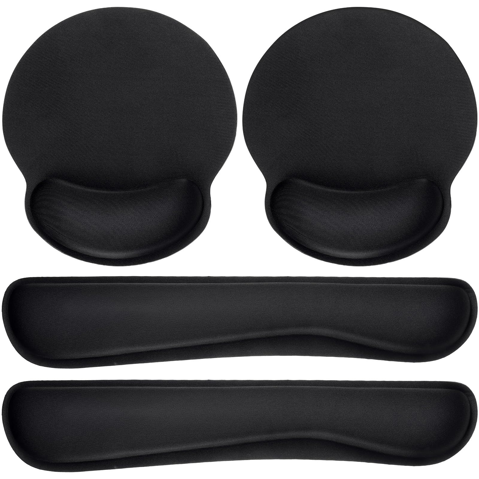 Yunsailing 4 Pcs Ergonomic Mouse Pad and Keyboard with Wrist Support Set Soft Smooth Gel Rest Comfortable Memory Foam for Easy Typing Gaming Computer
