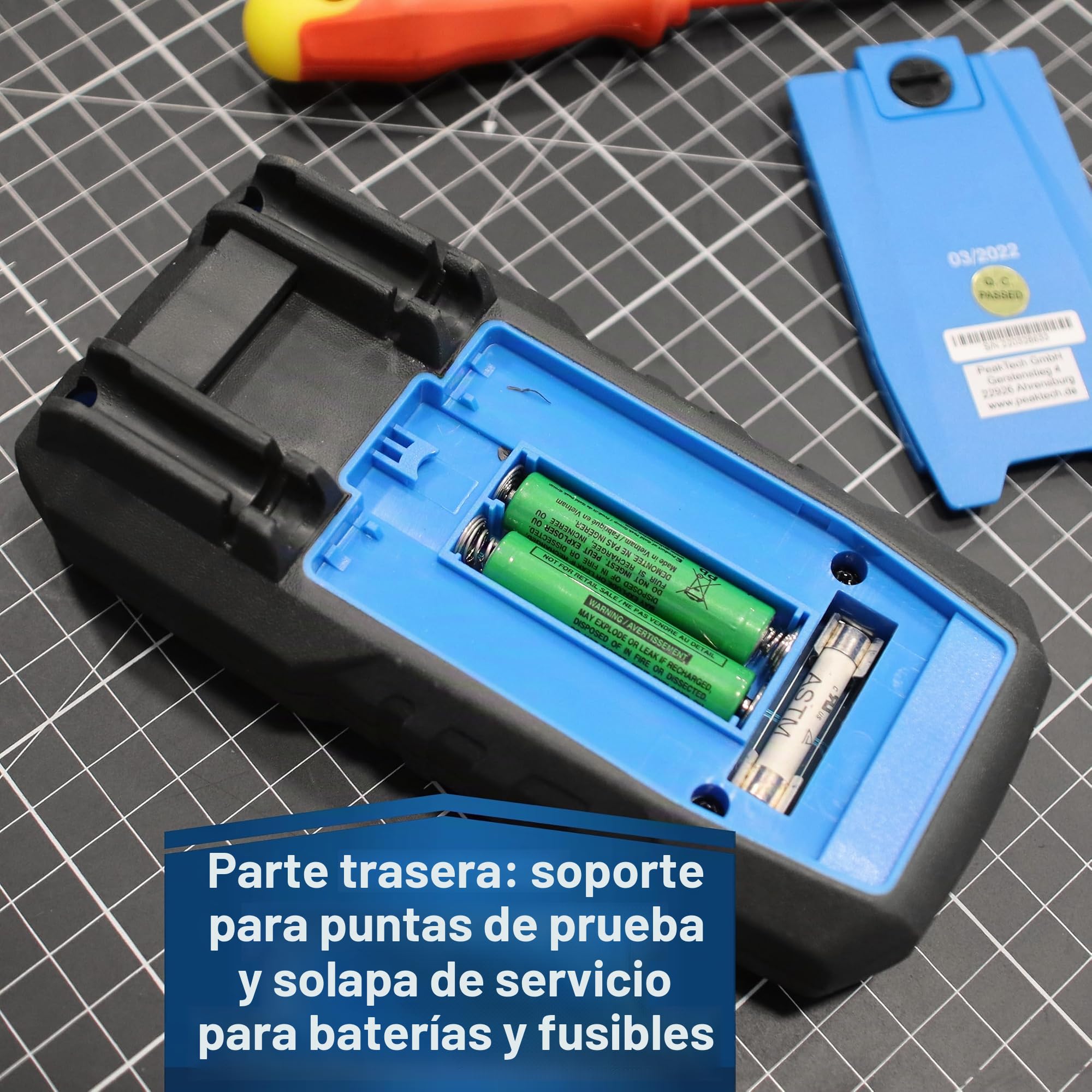 PeakTech P 1041 - Multímetro digital TRMS 4.000 cuentas, rango automático, comprobador de tensión, corriente, resistencia, capacitancia y continuidad, Negro