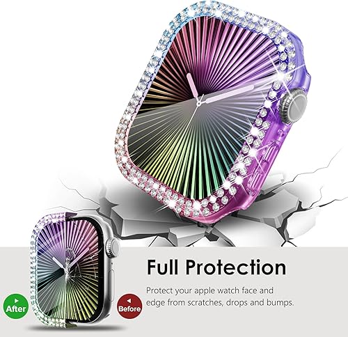 Miniatura 65 de KADES - Funda protectora brillante compatible con Apple Watch Series SE, SE 2022, 6, 5 y 4 de 44 mm, con protector de pantalla incorporado