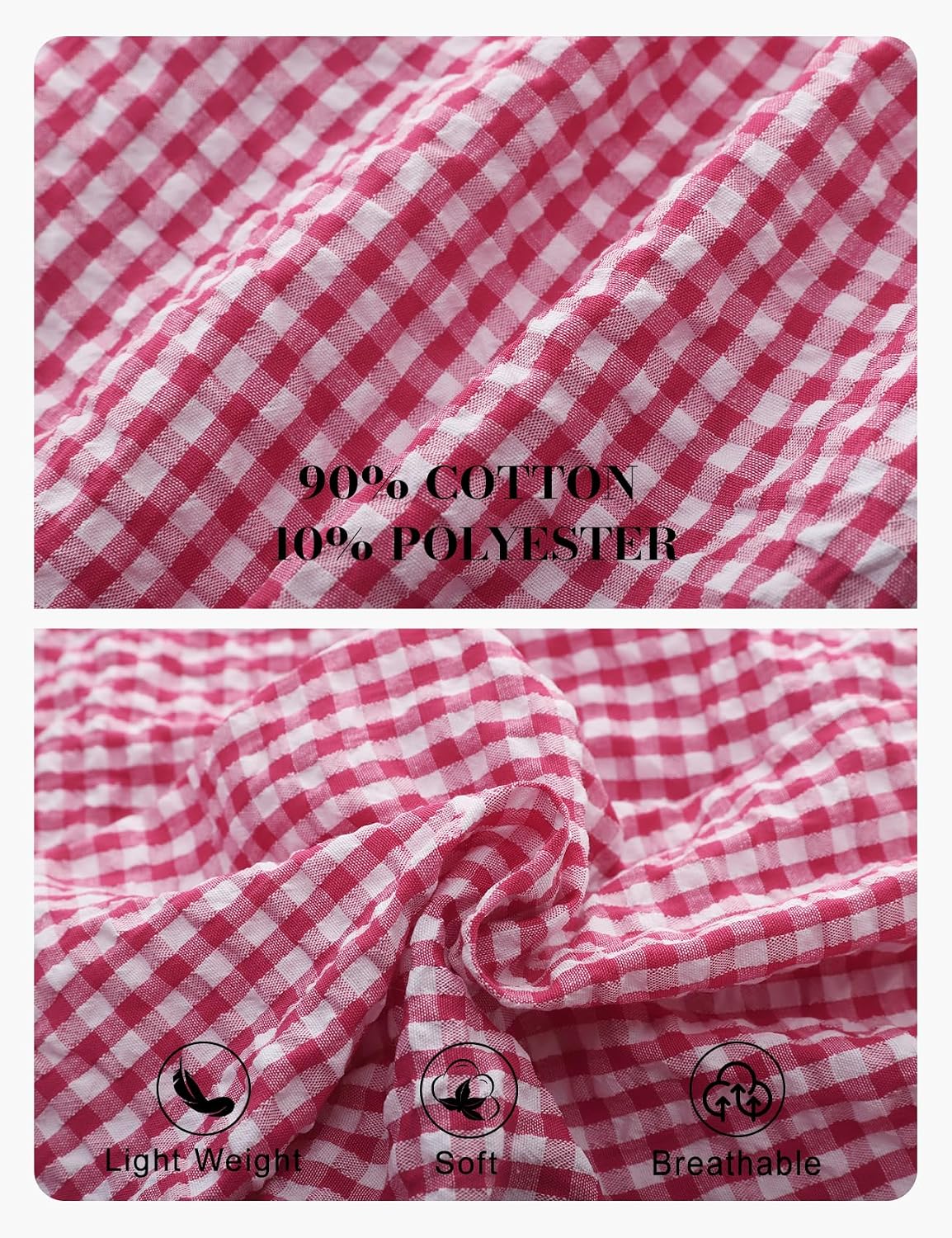 PEHMEA Cotton Gingham Boxer Pants for Women Casual Plaid Harem Trousers Y2K Beach Lounge Bottoms with Pockets