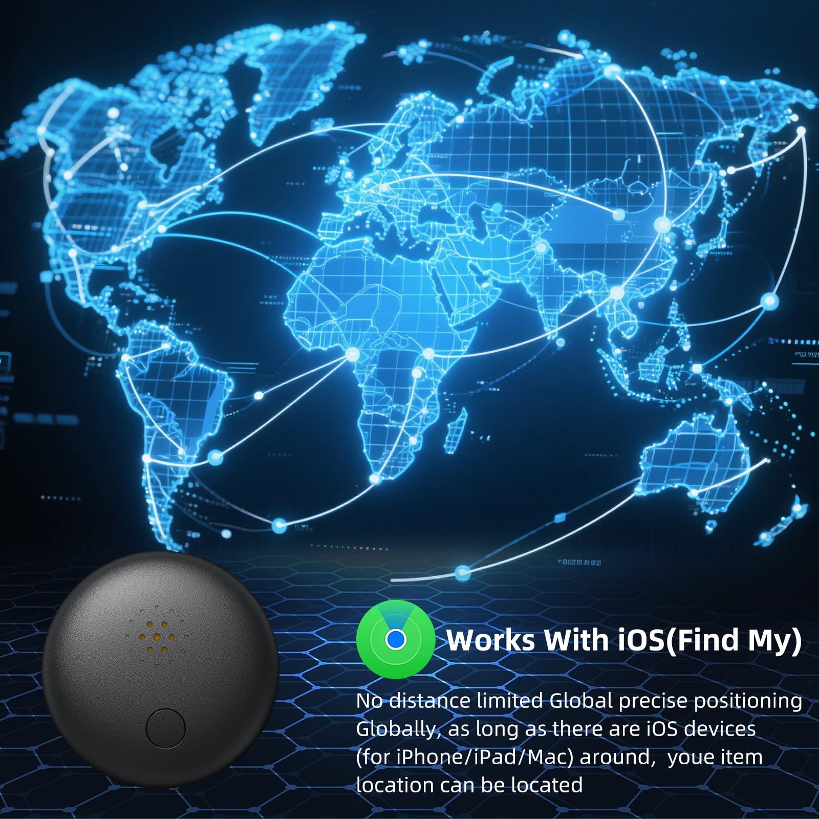 GPS Tracker – Mini Echtzeit-Ortungsgerät ohne monatliche Kosten | Für Auto, Kinder, Hunde & Katzen | Magnetisch & Unauffällig | Kompatibel mit iOS (Nur iOS)