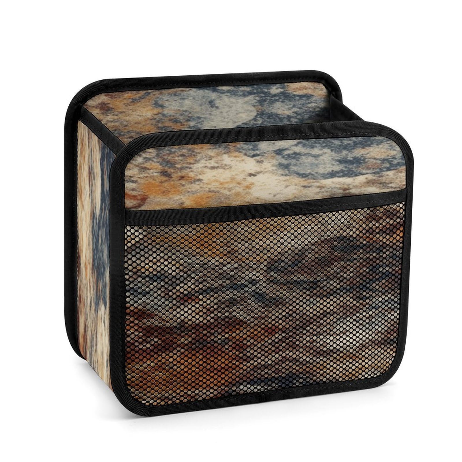 FekiLoot Abstract Granite Backseat Car Organizer - Premium PU Leather Hanging Car Seat Organizer with Storage Mesh Pockets, Large Capacity Car Backseat Organizer Travel Accessories
