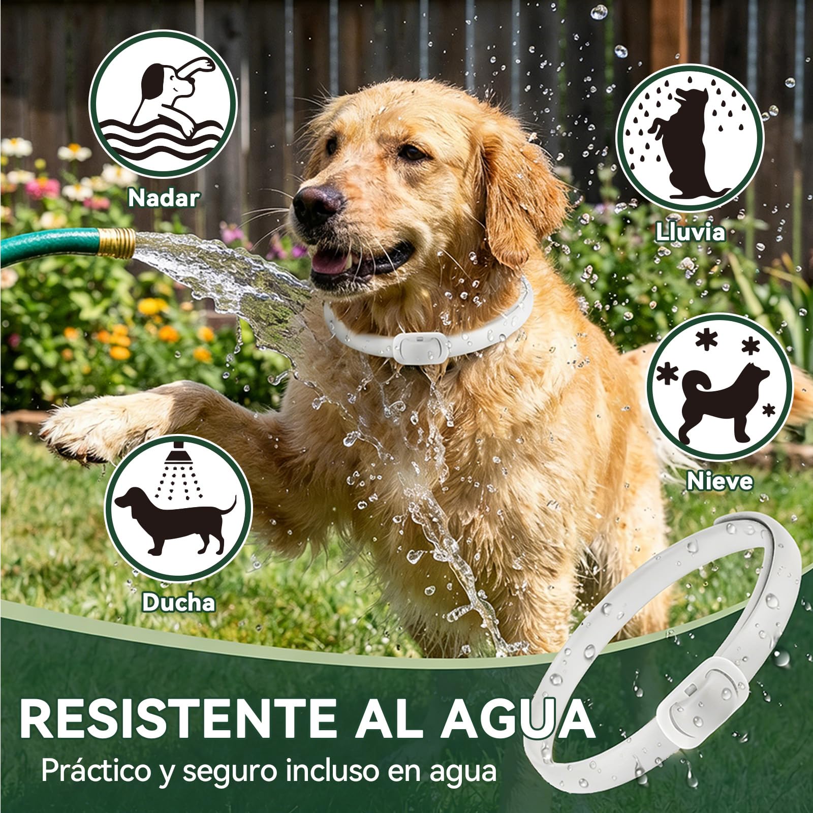 Collar Antiparasitario Perros, Protección Efectiva Collares Antiparasitarios para Perros, 100% Natural, Impermeable, Adjustable, Collar Antipulgas Perros para Pequeños, Medianos y Grandes,65 cm — view 8
