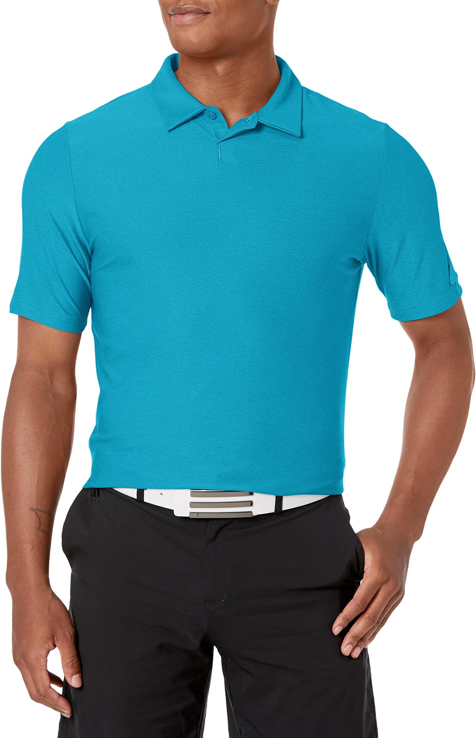 adidas Golf Men's Standard Go-to Primegreen Polo Shirt, Sonic Aqua, S