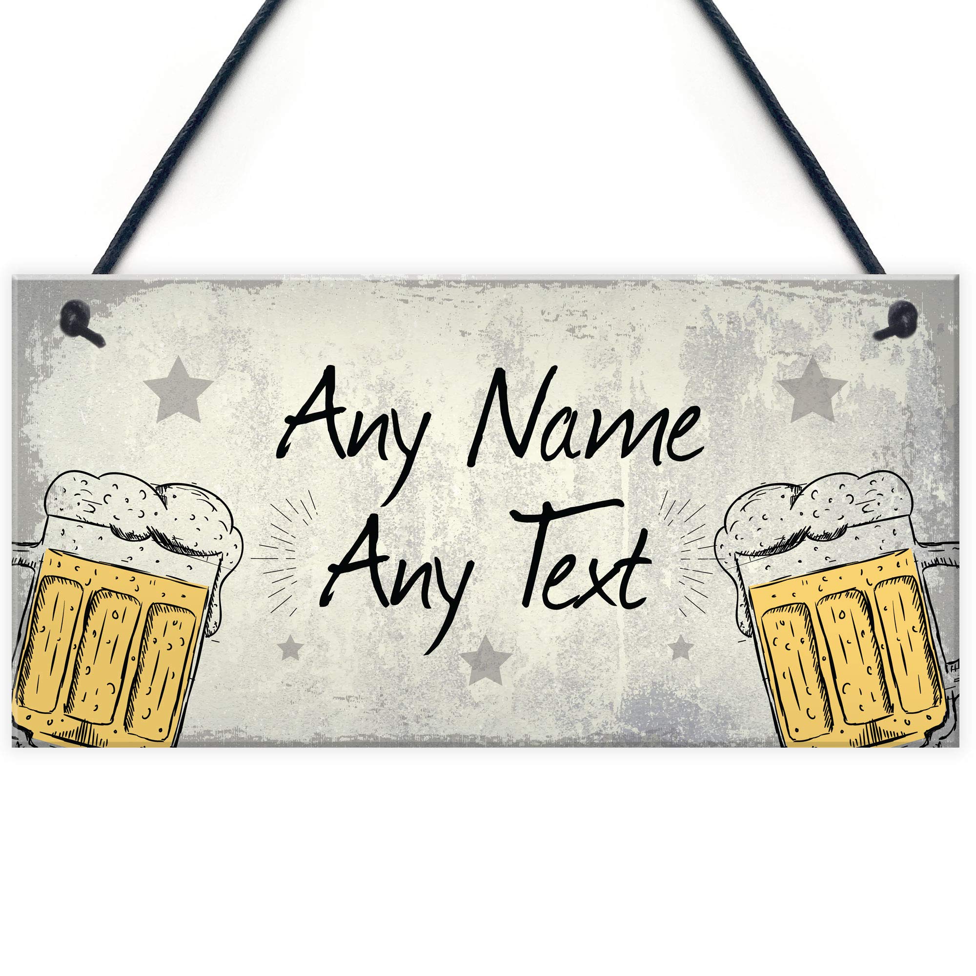 Red Ocean Personalised Backyard Bar Garden Hanging Plaque Alcohol Man Cave Vintage Beer Gin Shed Sign