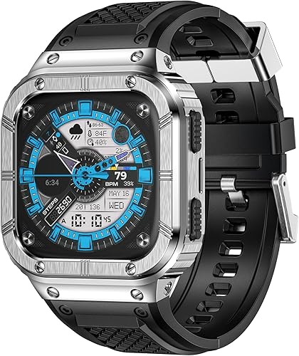 MioHHR Funda y correa de acero inoxidable compatible con Fitbit Versa 432LiteSenseSense 2 bandas con funda de metal, funda protectora deportiva