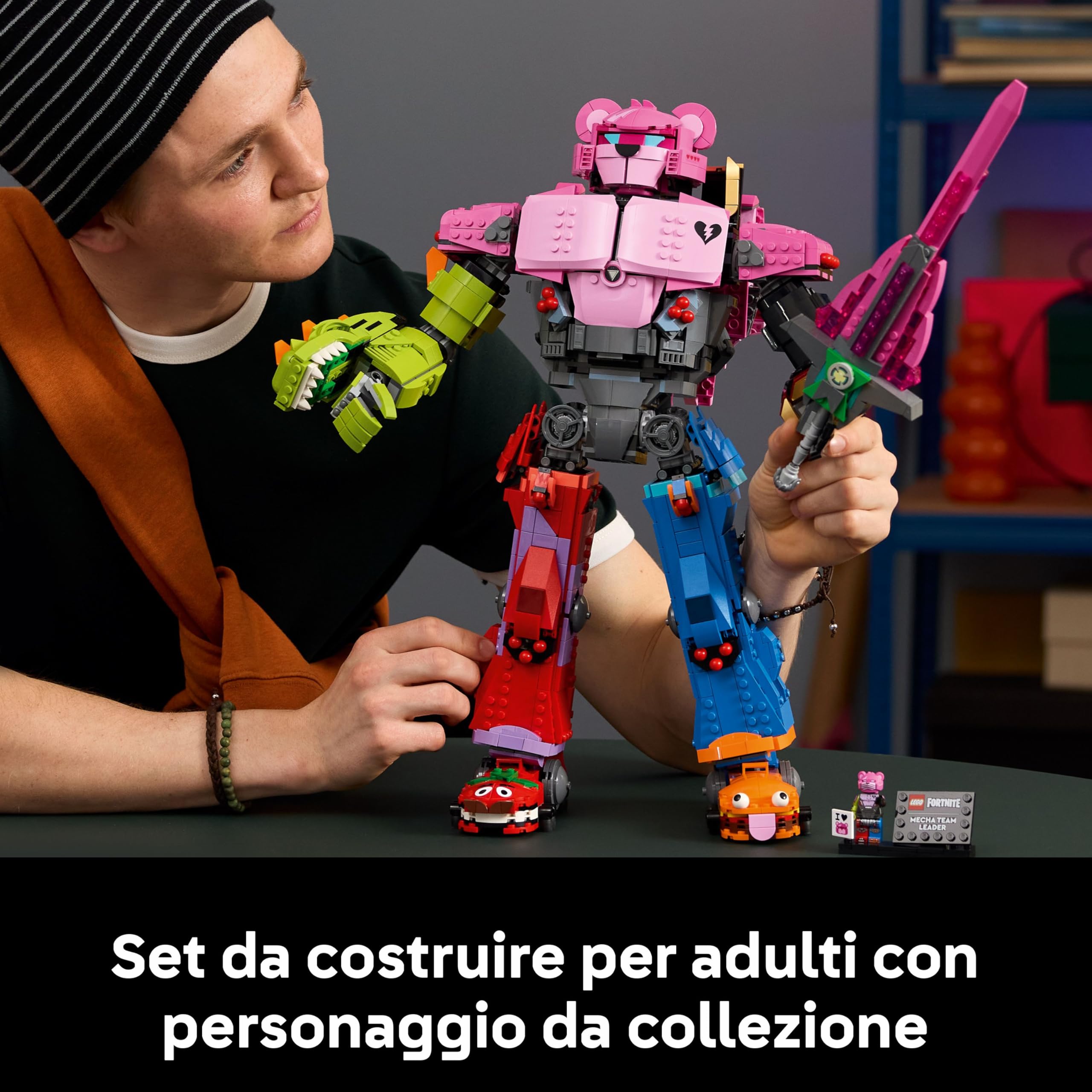 LEGO Fortnite Leader Squadra Mecha - Kit da Esposizione con Spada e Minifigure - Regalo da Collezione per Adulti Appassionati di Videogiochi - 77078, Mecha Team Leader 77078